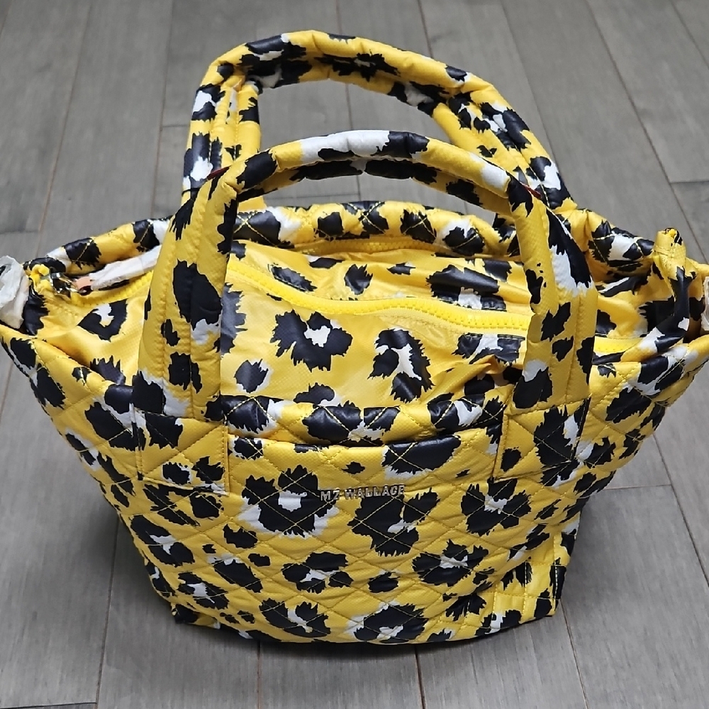 MZ Wallace Yellow and Black Quilted Tote Bag